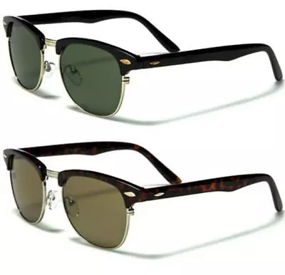 New Black Designer Mens Ladies Womens Boys Glass Lens Retro Vintage Sunglasses • £9.99