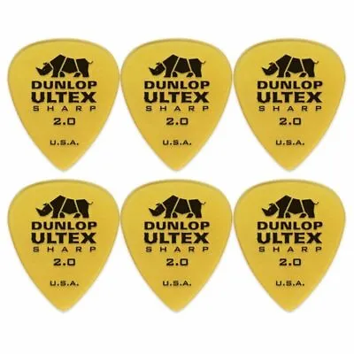 $6.44 • Buy 6 X Jim Dunlop Ultex Sharp 2.00MM Gauge Guitar Picks 433R Plectrums, Pack