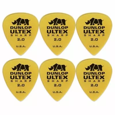 6 X Jim Dunlop Ultex Sharp 2.00MM Gauge Guitar Picks 433R Plectrums Pack • $6.44