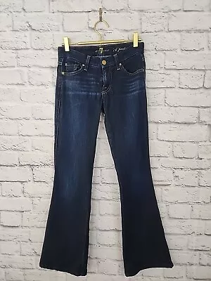 7 Seven For All Mankind A Pocket Flare Jeans Womens Size 25 Dark Wash USA Made • $39.99