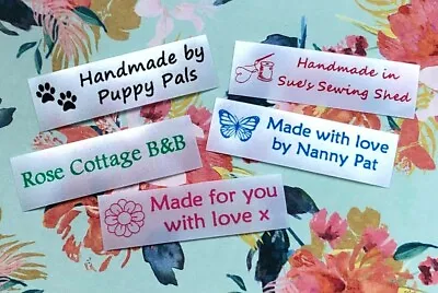  Handmade  Personalised Iron-on Craft Labels For Fabric Satin Ribbon • £4.50