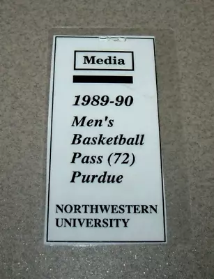 Northwestern Wildcats 1989-90 Basketball Media Press Pass Ticket Stub Vs Purdue • $9.99