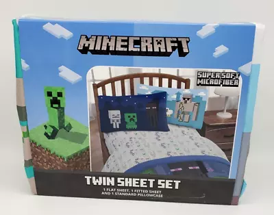 Minecraft Twin 3 Piece Sheet Set-Super Soft Microfiber • $31.44