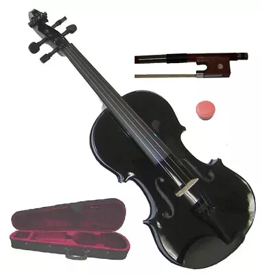 Black ViolinCaseBowStringsBridgeRosin~4/4 3/4 1/2 1/4 1/8 1/10 1/16 • $69.99