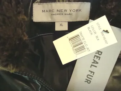 NWT MARC NEW YORK By ANDREW MARC Detachable Hood Real Fur Collar Down Coat Sz XL • $169.99