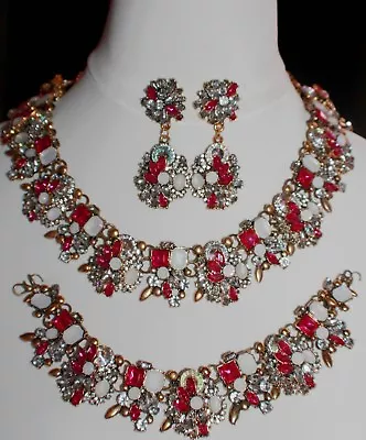 £44.99 • Buy ZARA STYLE CRYSTAL BRIDAL NECKLACE SET VARIATIONS 16ins 41cms UK SELLER