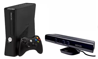 Microsoft Xbox 360 Black 250GB With Kinect Two Games And Two Remotes • $90