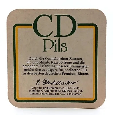 Vintage German Dinkelacker Brewery CD Pilsner Beer Coaster-S352 • $4