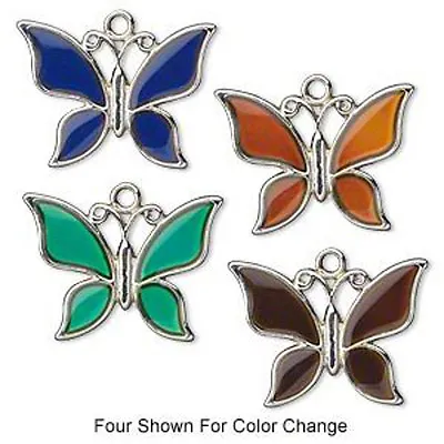 Butterfly Necklace Color Changing Mood Jewelry 18 Inch Leather Cord • $15.15