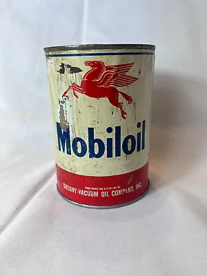 Mobil Oil Socony Vacuum Oil Co 1 Quart Can Car Vehicle Gas Station Lubricant • $39.95