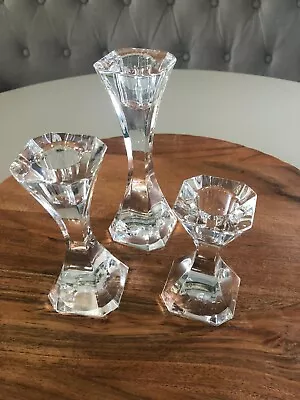 Villeroy & Boch Crystal Cocktail Club Graduating Candlesticks Set Of 3 • $39