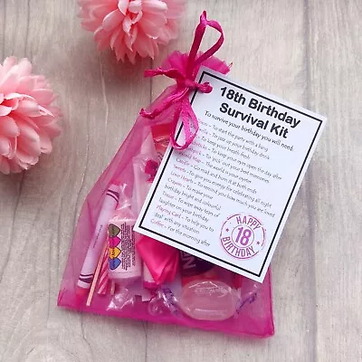 18th & 21st Birthday Survival Kit Gift For 18th Gift 21st Gift For Her  Pink • £6.95