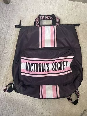 Victoria's Secret Backpack Packable Book Bag Travel Zip Closure Adjustable Strap • $19.99