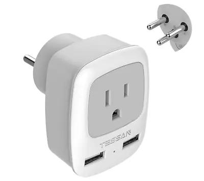 Israel Palestine Power Adapter Plug Type H With 2 USB American Outlet For Travel • $13.99