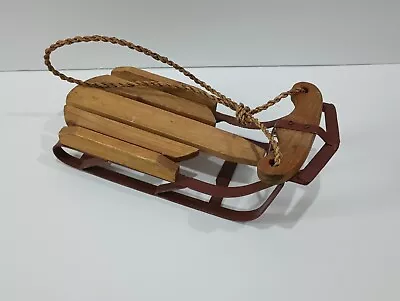 Vtg Unique Transport Wood/Metal Sled Unbranded/Hand Made Red 11” Long/4.5” Wide • $27.95