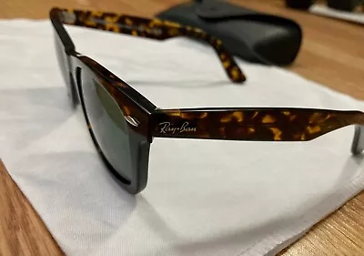 Ray-Ban RB2140 Tortoise Wayfarer Classic Unisex Sunglasses Glasses 50mm + CASE! • $15.50