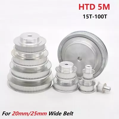 HTD 5M Timing Belt Pulley With Step 15-100T Teeth BF Type 20mm/25mm Wide Belt • $7.99