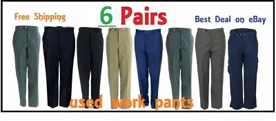 6 Used Uniform Work Pants Lot.  FREE Priority SHIPPING • $79.99