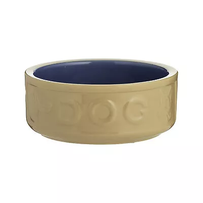 Mason Cash 18 Stoneware Cane And Blue Lettered Dog Puppy Water Bowl Pet Feeding • £13.95