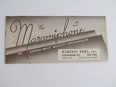 Marconiphone Receivers & Radio-Phonograph Vtg 1938 Illustrated Brochure Catalog • $19.95