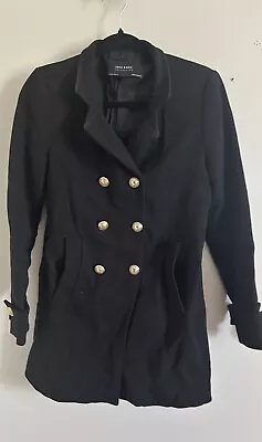 ZARA Basic Collection Black Military Winter Coat Jacket Size XS • $50