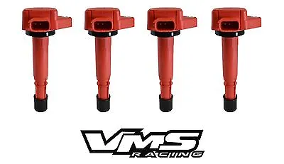 Vms Racing High Output Red Ignition Coil Fits 01-05 Honda Civic 1.7 Uf400 Uf-400 • $119.95