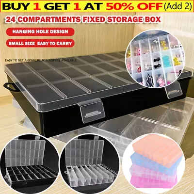 24 Compartments Small Organizer Storage.Plastic Box Craft Nail Art Fuse Beads UK • £5.29