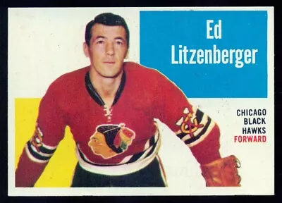 1960-61 TOPPS HOCKEY 21 Ed Litzenberger EXNM BlackHawks Canadiens All-Time Great • $59.49