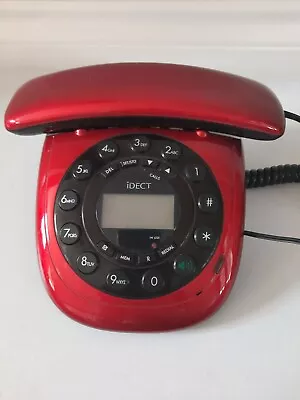 IDECT 10H4618 Carrera Corded Telephone RED Retro Look PHONE  - FREEPOST  • £14.99