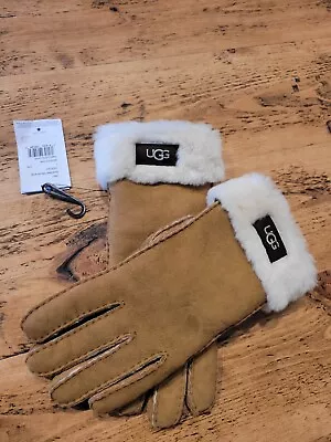 UGG Chestnut Sheepskin Turn Cuff Gloves Size L BNWT • £42