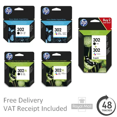 £7.95 • Buy Original HP 302 / 302XL Black & Colour Ink Cartridges For HP Deskjet 2130 