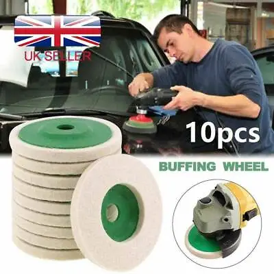 £7.49 • Buy 10PCS Round Wool Buffing Pad Polishing Wheel Felt Buffer Disc For Angle Grinder