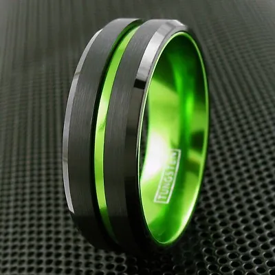 6/8mm Tungsten Carbide Defend The Line Wedding Band Ring 8-Plated Colors • $14.99