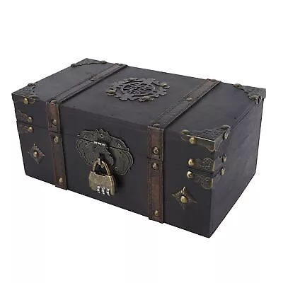 Retro Wooden Storage Box Decor Hand Crafted Vintage Documents Books Box Case ▷ • $30.37