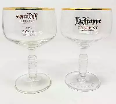 La Trappe Gold Rim Glasses .25l Set Of Two • $39.99