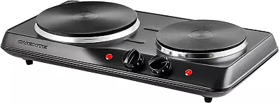 Electric Countertop Double Burner 1700W Cooktop With 7.25  And 6.10  Cast Iron  • $36.79