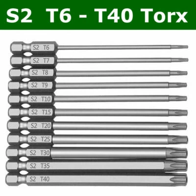 11x Long Reach Torx Star Hex Security Bit Set Tamper Proof Screwdriver Bits UK • £4.95