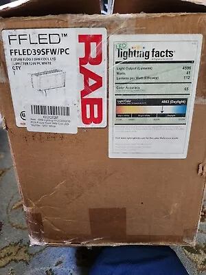 $249.99 • Buy RAB Lighting FFLED39SFW Future Flood 39W Cool LED (120V White Slipfitter) - New