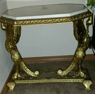 MUST SEE Pat.1931Possible One Of A Kind Marble Top Cast Iron Ornate Parlor Table • $3080.99