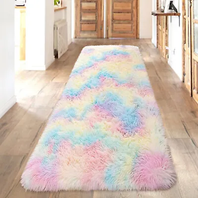 Fluffy Rugs Anti Slip Shaggy Rug Thick Hallway Runner Living Room Bedroom Carpet • £26.99