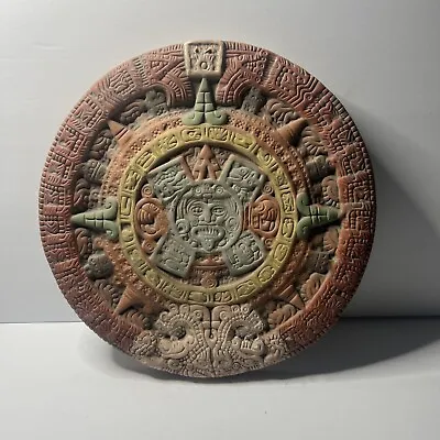 Vtg Mexican Aztec Mayan Sun Stone Calendar Wall Plaque • $19.99