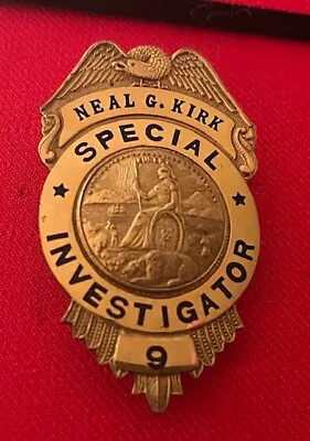 Vintage Eagle-Topped Shield California Special Badge HM-Ed Jones Oakland • $125
