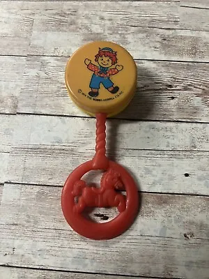 Raggedy Andy Vintage 1974 Plastic Toy Rattle 6”  The Bobbs Merrill Co Inc 70s • $5.52