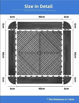 10 Tiles BLACK Modular Interlocking Ribbed Garage Flooring Tiles Heavy Duty • £45.99