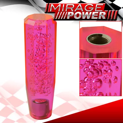 Universal Neon Pink 150mm 5.9  Bubble Crystal Style M/T Shift Knob Gear Shifter • $20.99