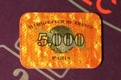 X 1 Casino Plate 5000 Acf Aviation Club De France B&g - Poker Roulette Chips • $191.80