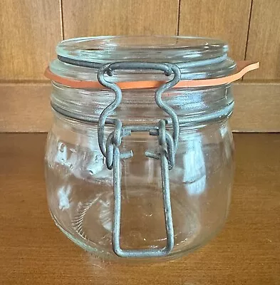 V.M.C - REIMS Le Parfait Super Jar Wire Bale Vintage Food Storage France 580ml • $10