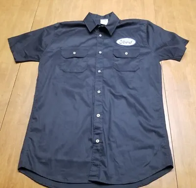  FORD Authentic Mechanic Style Button Up Shirt  Black W/ Ford  Logo L • $24.99