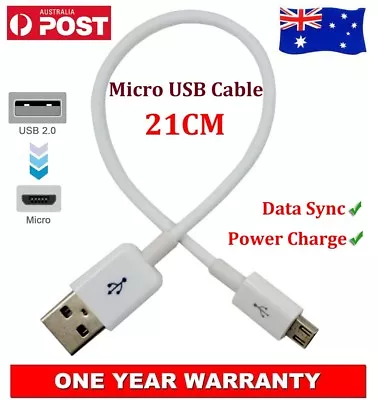 2x Short Micro USB Data Sync Charger Cable For Samsung Galaxy Trend Plus S7580 • $10.27