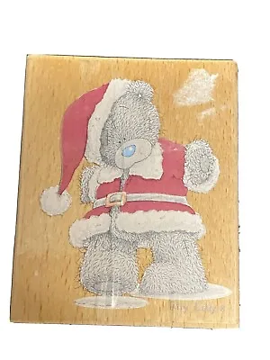 Wooden Block Rubber Stamp. Me To You Santa Bear 6x8cm • £1.50